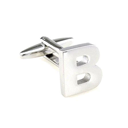 Silver Cut Out Initial Letter Cufflinks