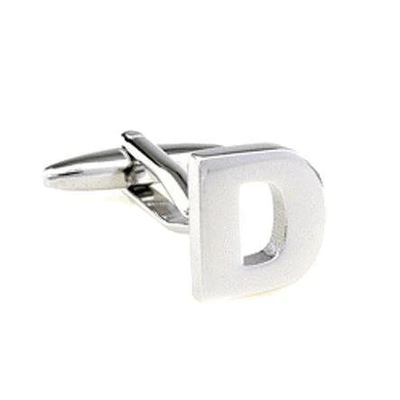 Silver Cut Out Initial Letter Cufflinks