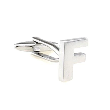 Silver Cut Out Initial Letter Cufflinks