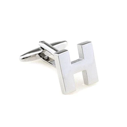 Silver Cut Out Initial Letter Cufflinks