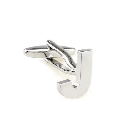 Silver Cut Out Initial Letter Cufflinks