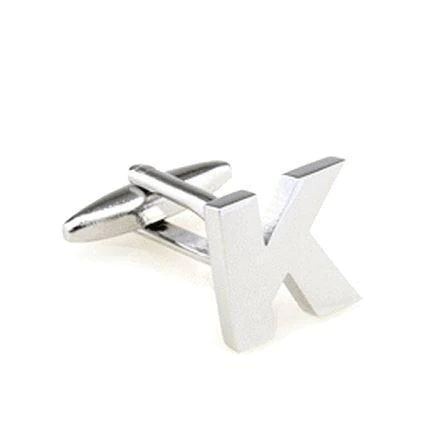 Silver Cut Out Initial Letter Cufflinks