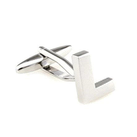 Silver Cut Out Initial Letter Cufflinks