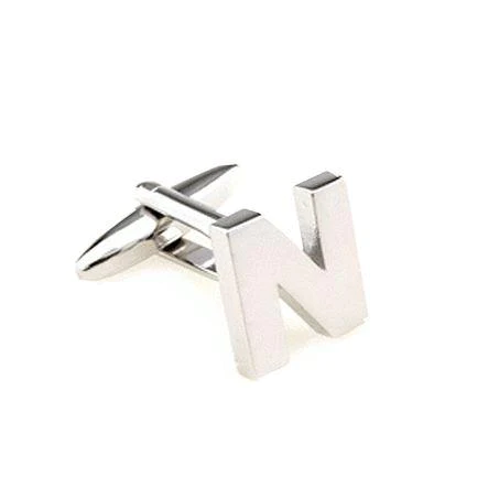 Silver Cut Out Initial Letter Cufflinks