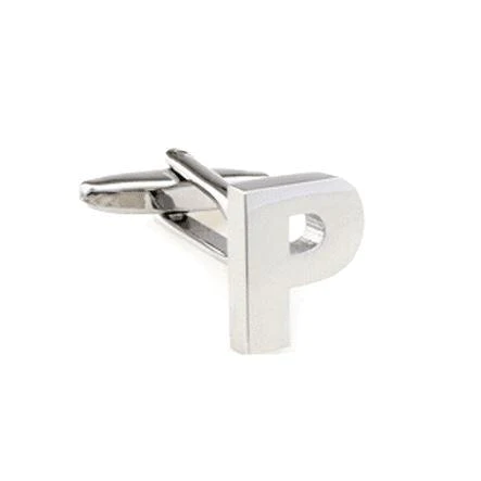 Silver Cut Out Initial Letter Cufflinks
