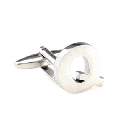 Silver Cut Out Initial Letter Cufflinks