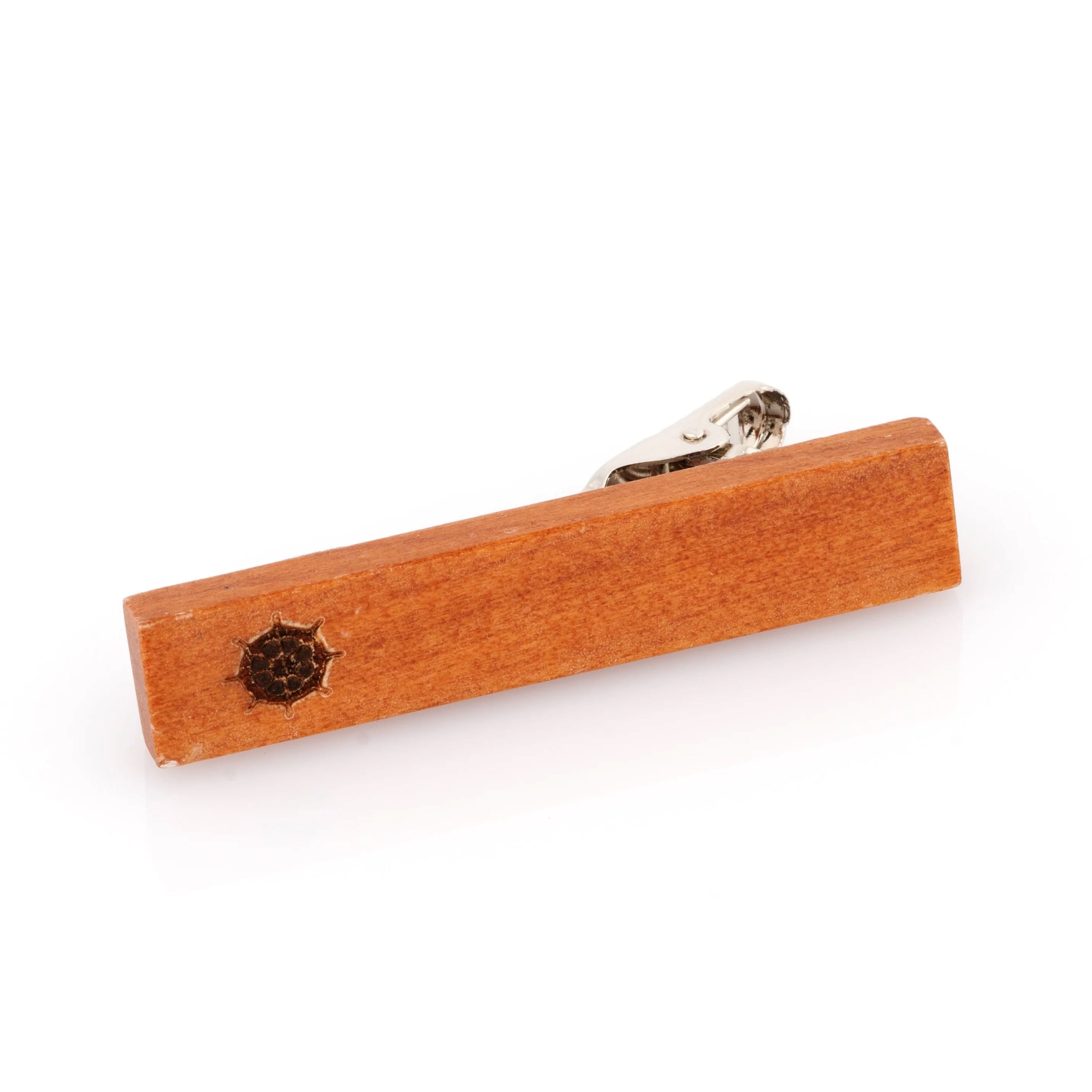 Wood Ships Wheel Stamp Tie Clip Tie Clips Clinks 