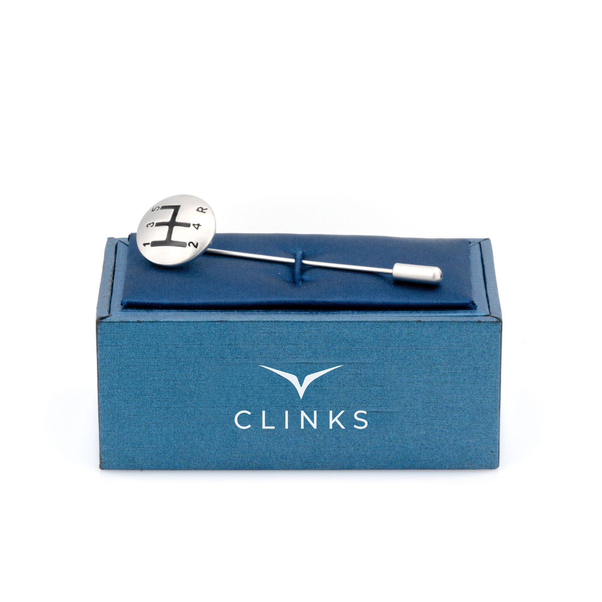 Gear Shift Stick Pin Silver