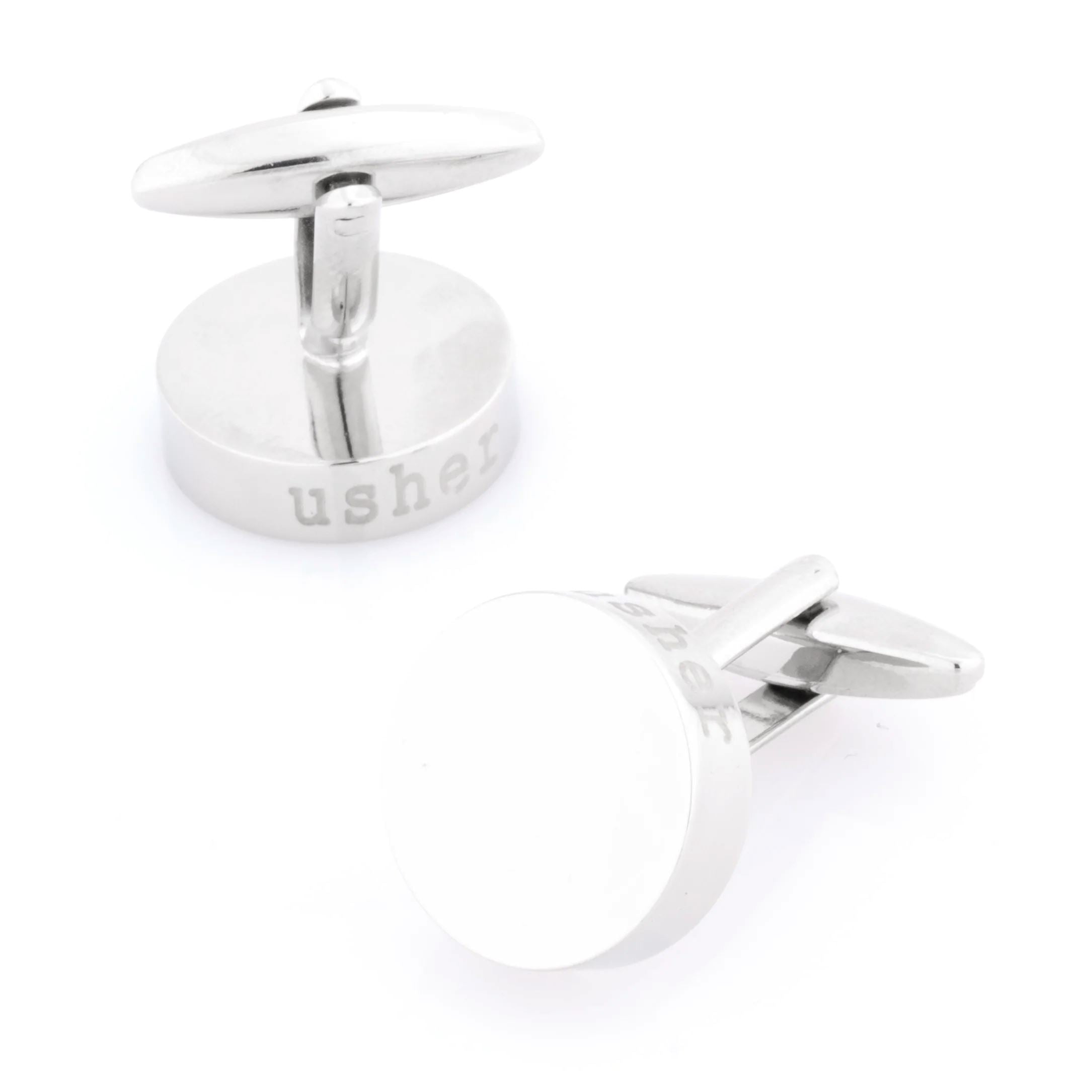 Usher Laser Etched Round Engravable Wedding Cufflinks Wedding Cufflinks Clinks Australia 