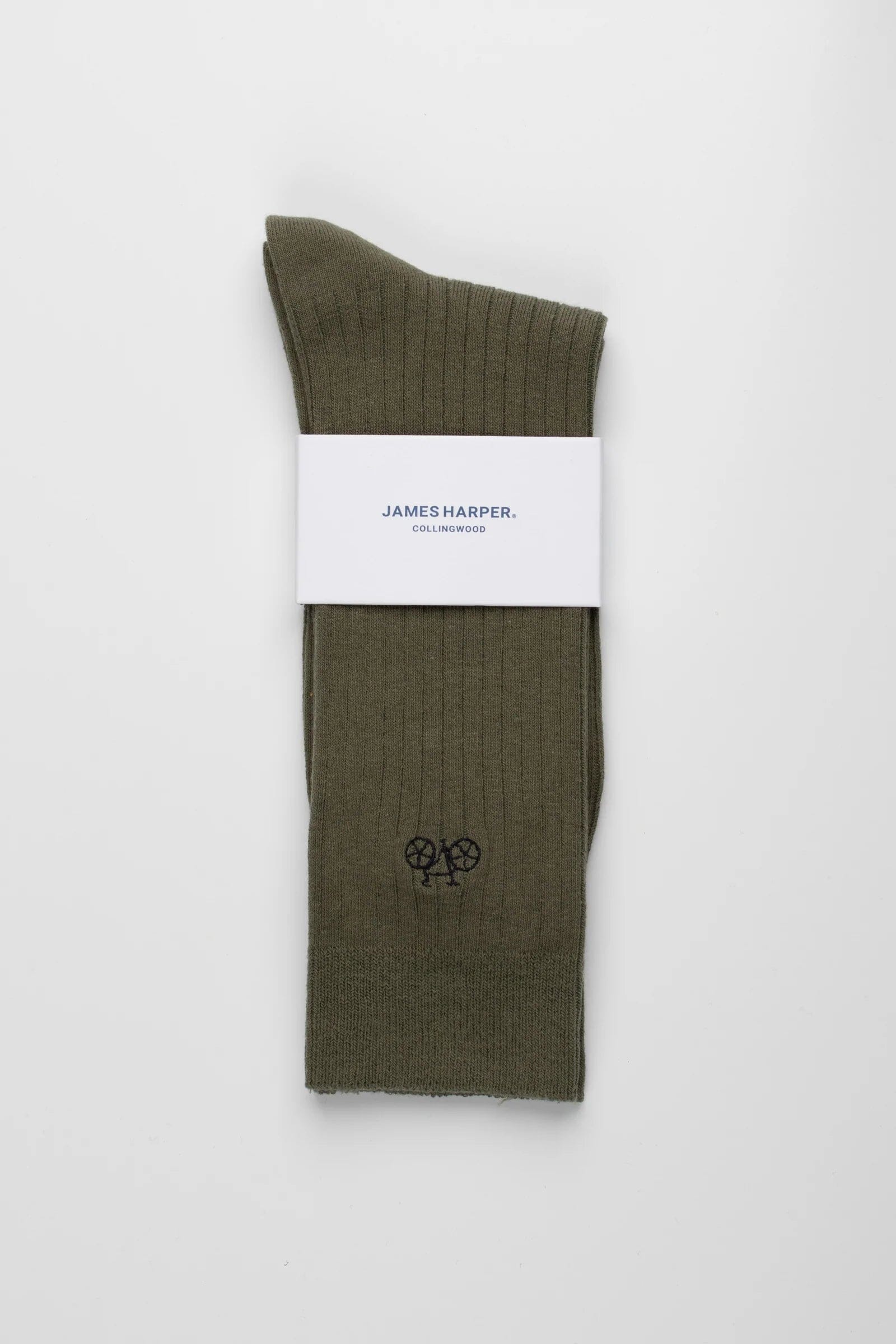 See SK3008 Olive Ribbed Socks Socks James Harper Collingwood 