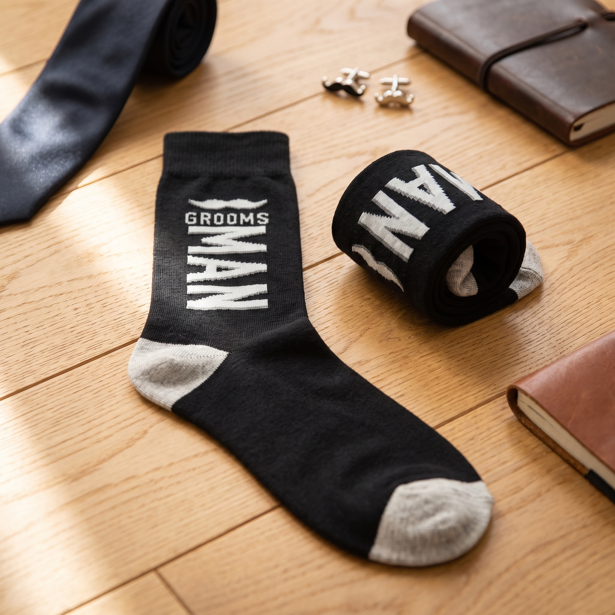 Groomsman Wedding Party Bamboo Socks by Dapper Roo — lifestyle shot