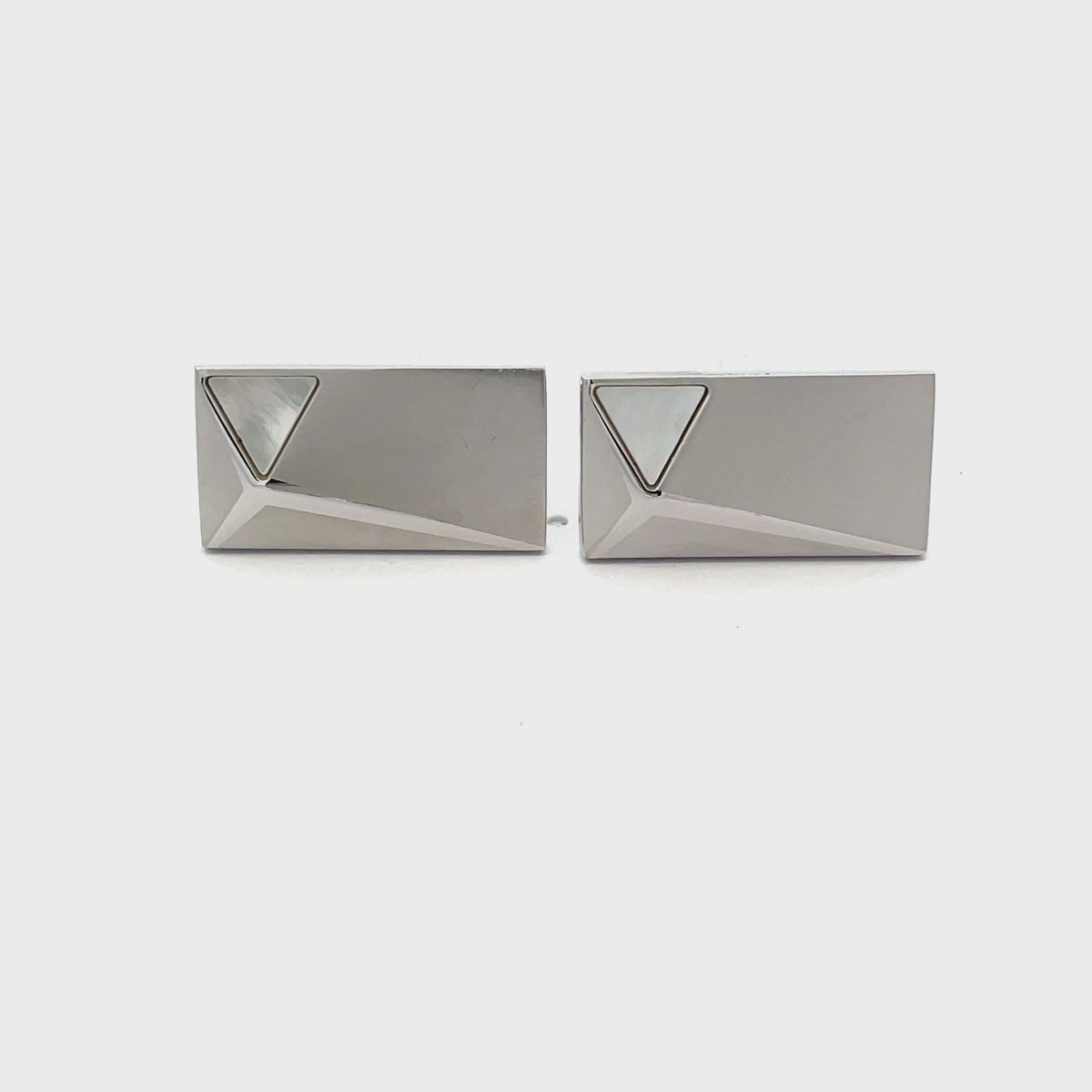 Silver Peak with Mother of Pearl Cufflinks