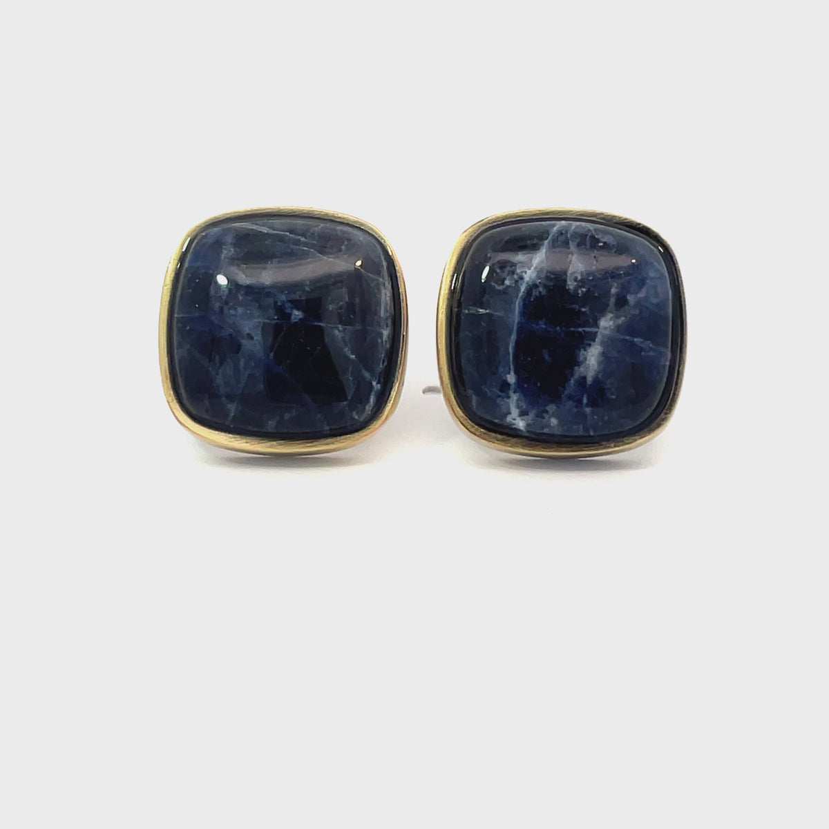 Sodalite in Antique Brass Cufflinks