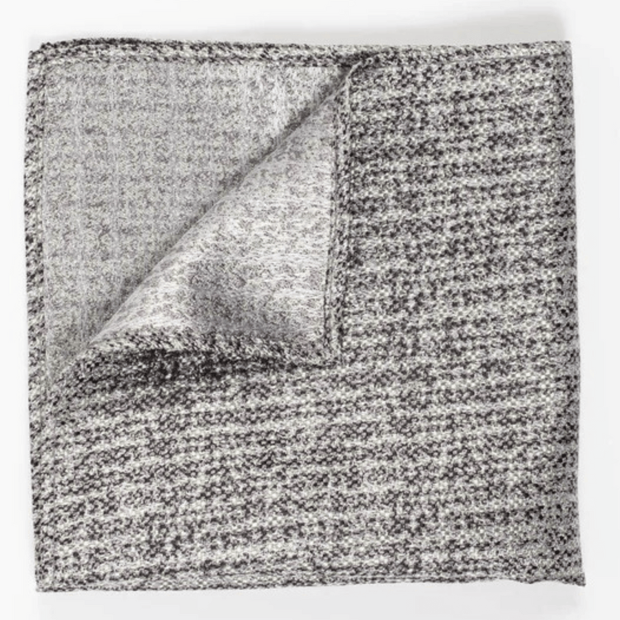 Silver Textured Pocket Square