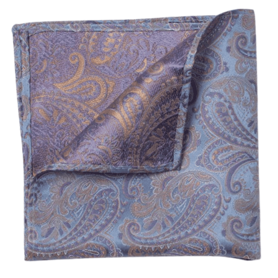 Blue/Lilac Paisley Pocket Square