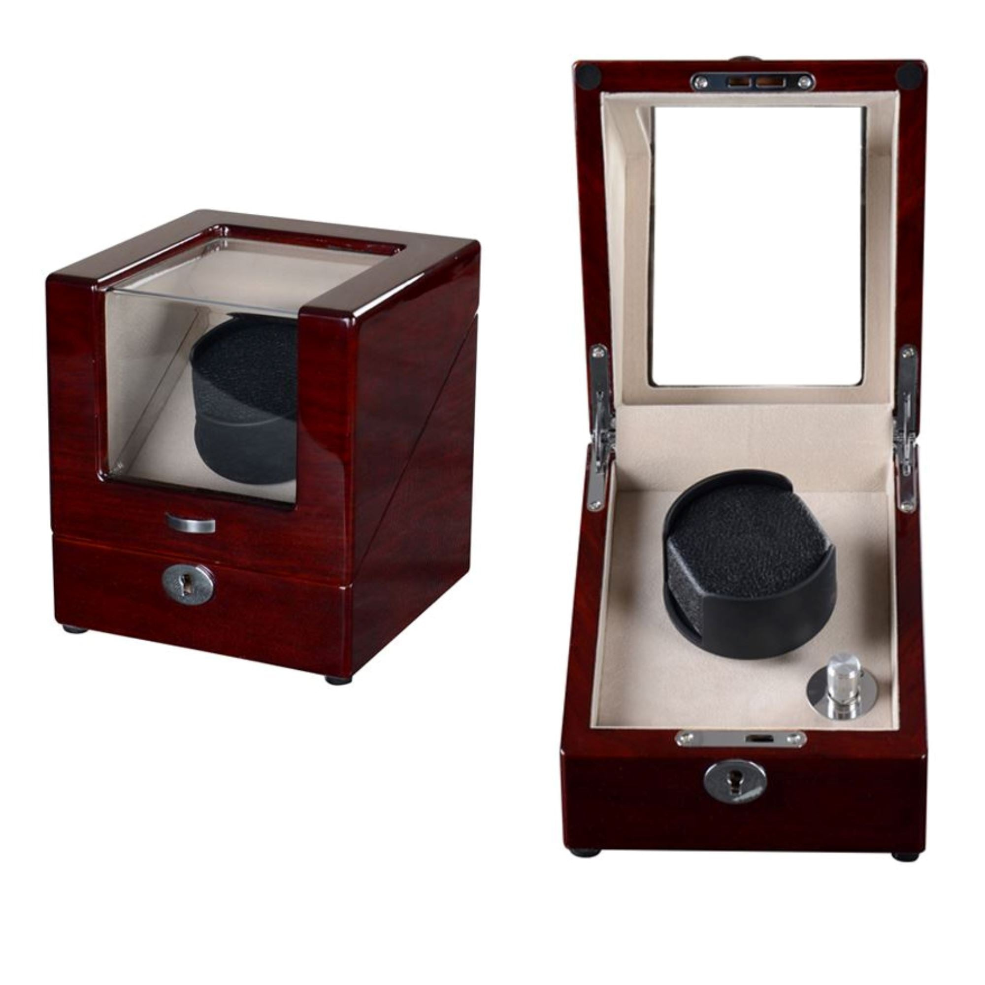 Seconds - Waratah Watch Winder Box for 1 Watch in Mahogany (N)