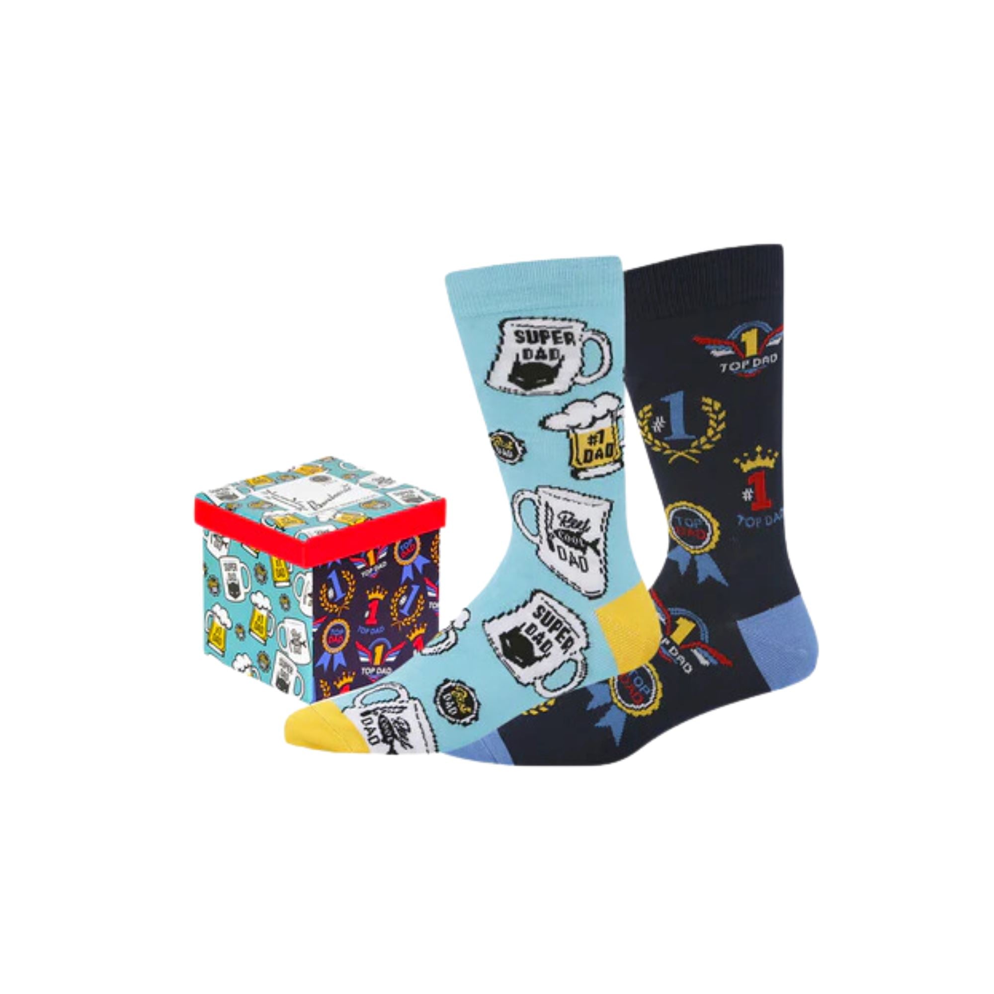 Mens Reel Cool Dad 2 Pk Gift Box Socks Bamboozld 