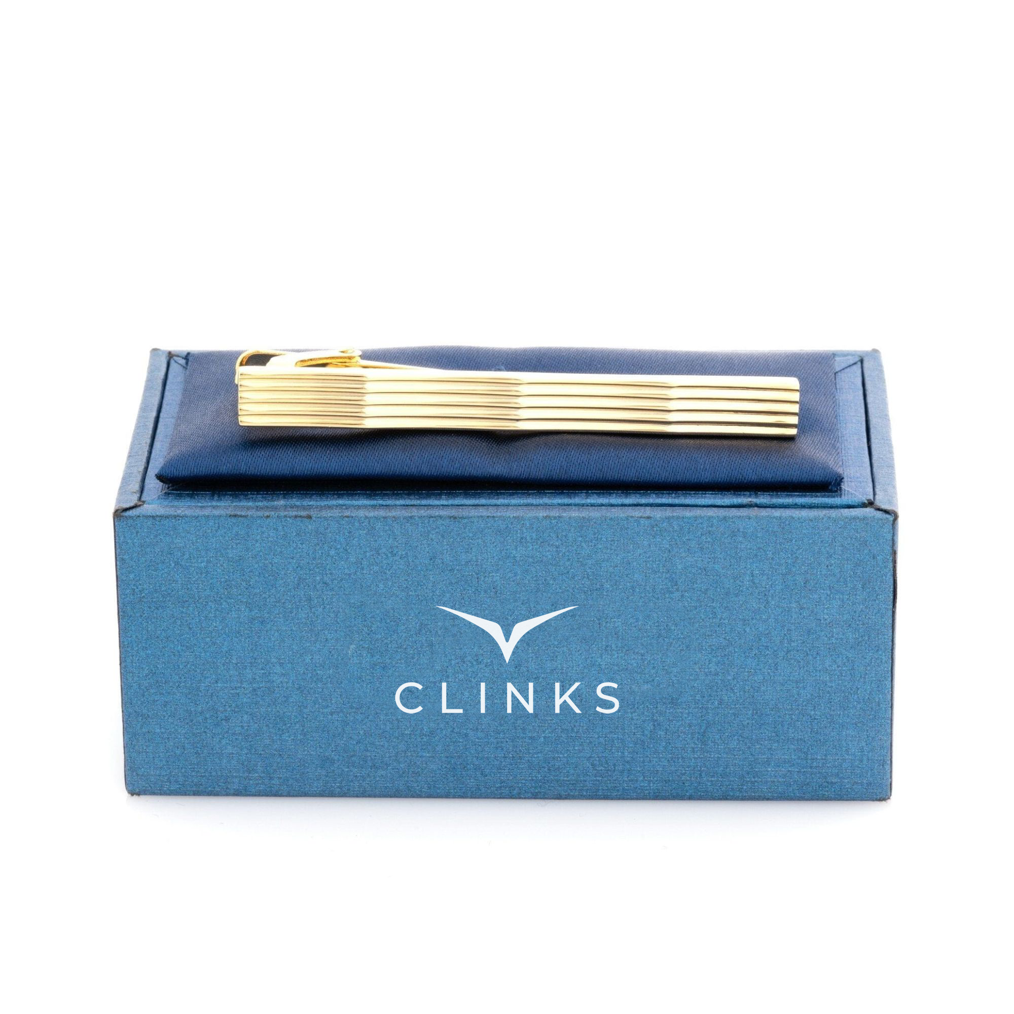 Gold Lines with Waves Tie Clip
