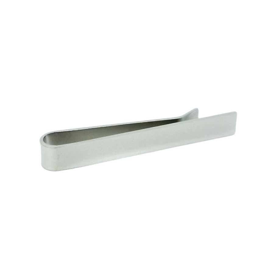 Shiny Silver Tie Bar with straight end 50mm