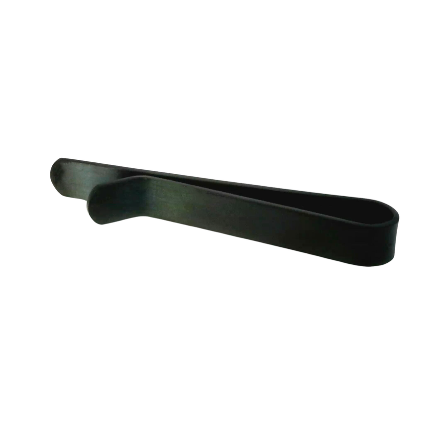 Shiny Black Tie Bar with curved end 50mm