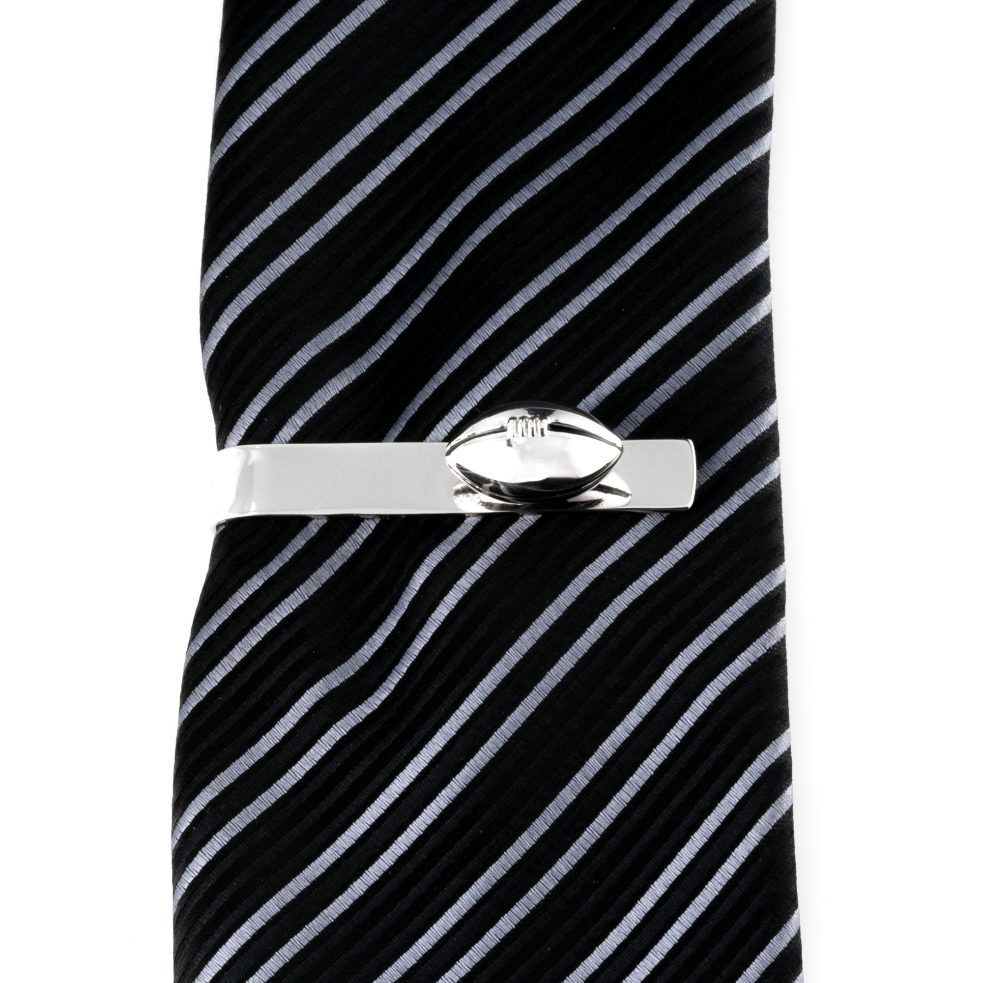Footy / Rugby Silver Football Tie Bar