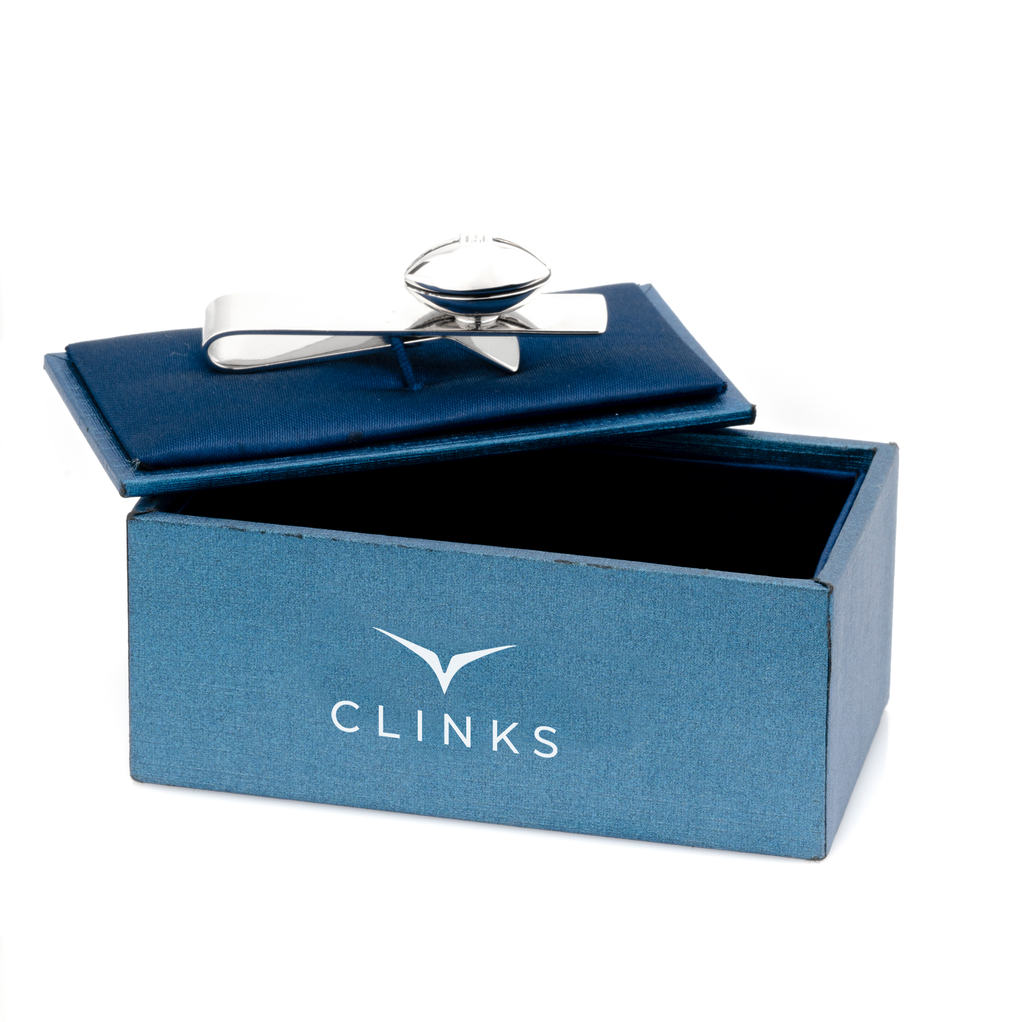 Footy / Rugby Silver Football Tie Bar