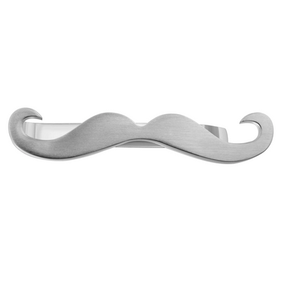 Moustache Tie Bar in Brushed Silver