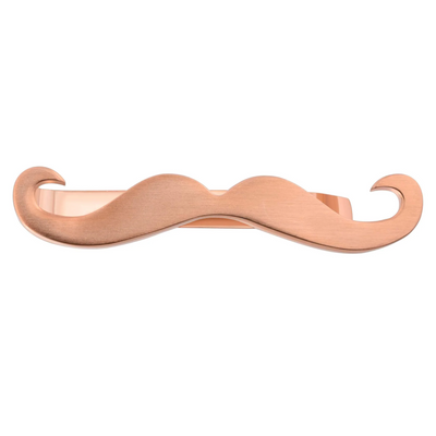 Moustache Tie Bar in Brushed Rose Gold