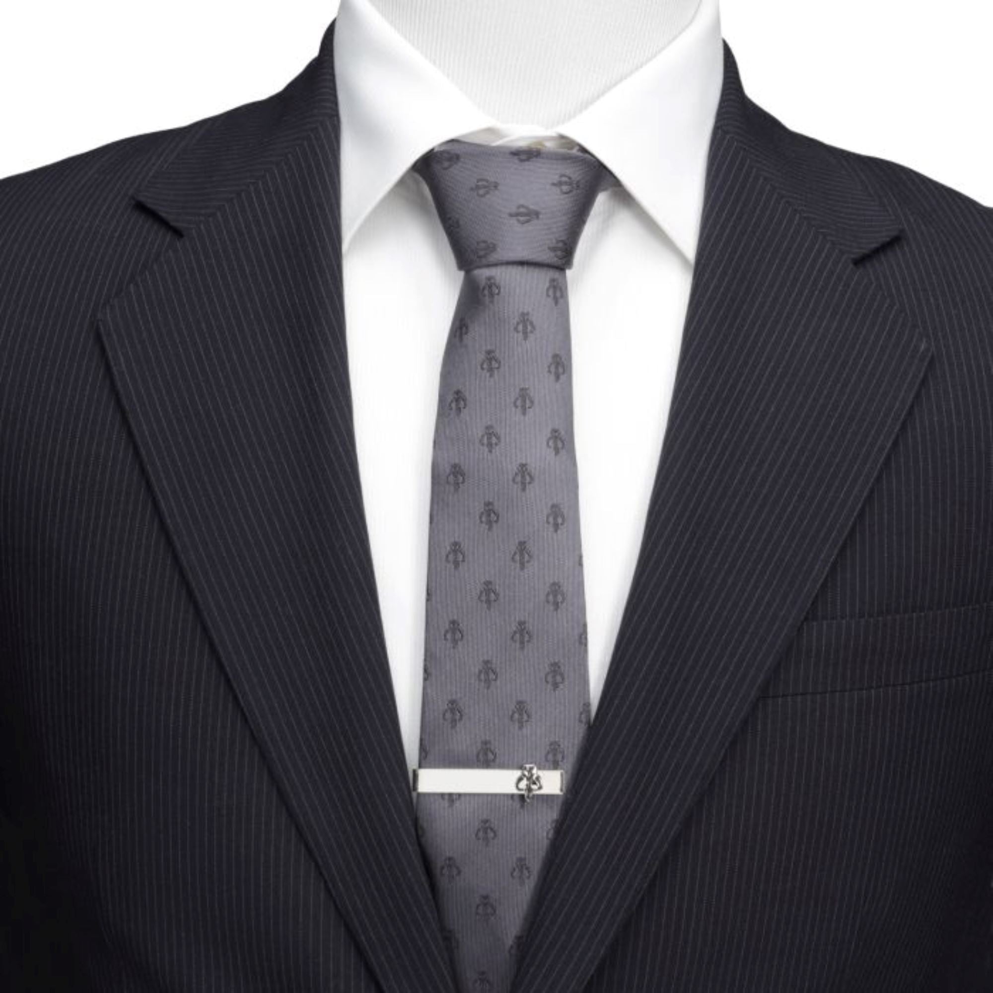 Mandalorian Star Wars Gray Silk Men's Tie Ties Star Wars 