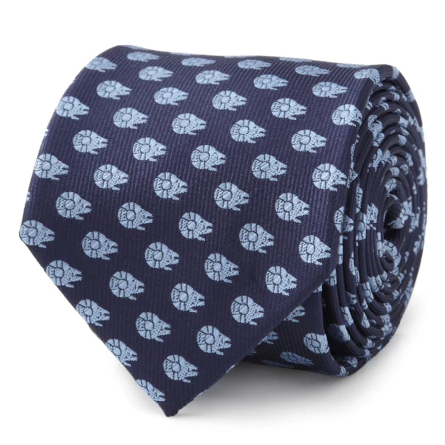 Star Wars Millennium Falcon Blue Tonal Mens Tie
