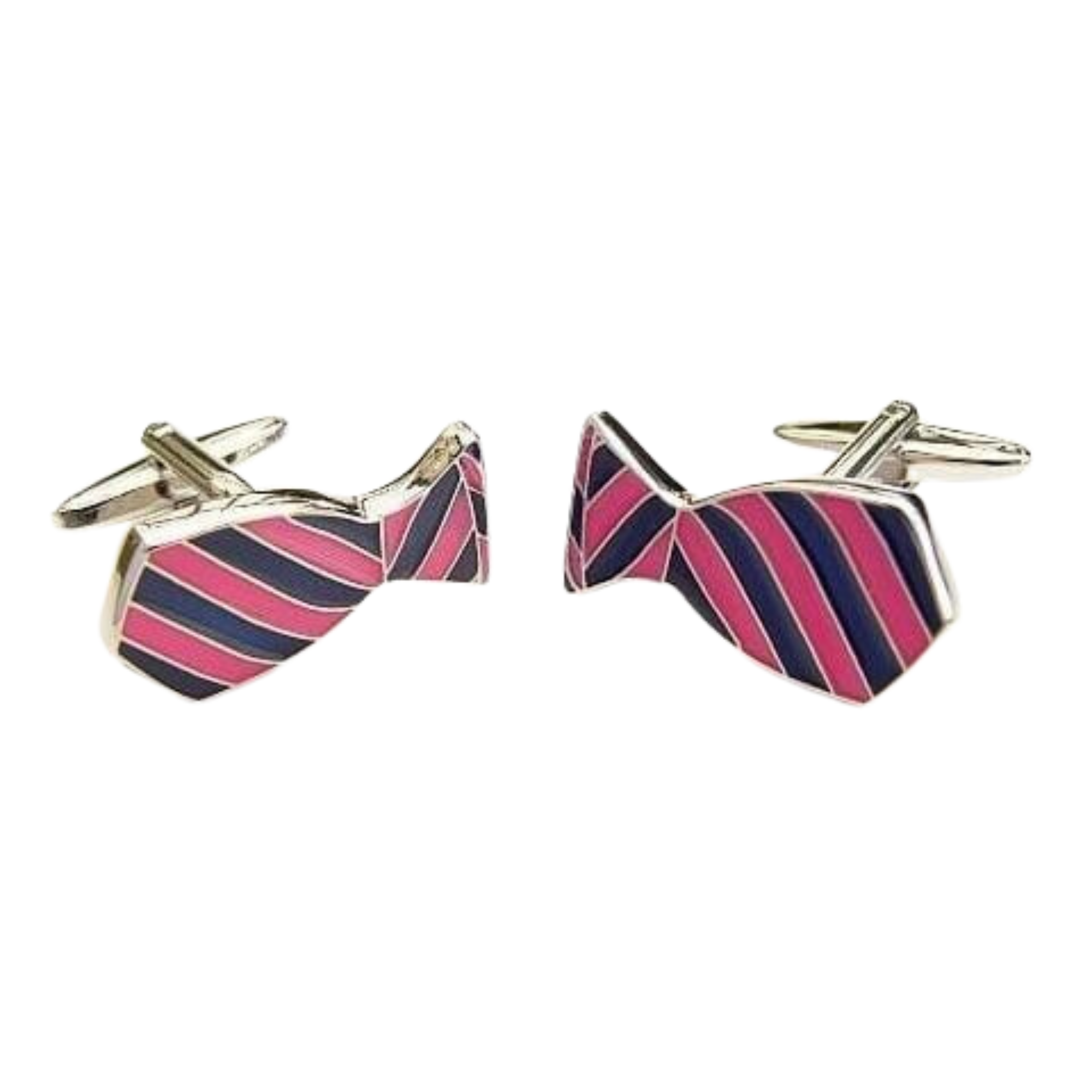 Pink Stripe Neck Tie Cufflinks