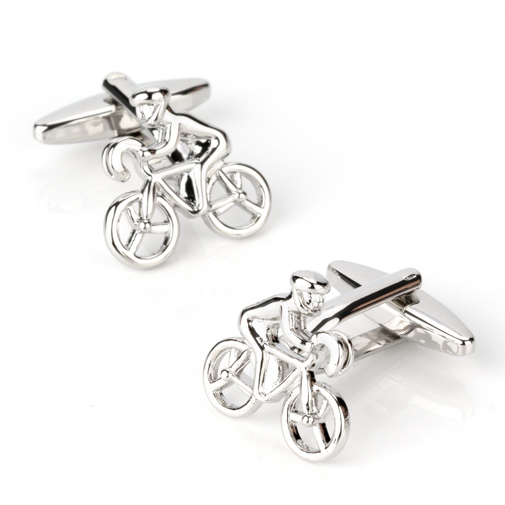 Silver Bicycle Cyclist Cufflinks Novelty Cufflinks Clinks Australia 