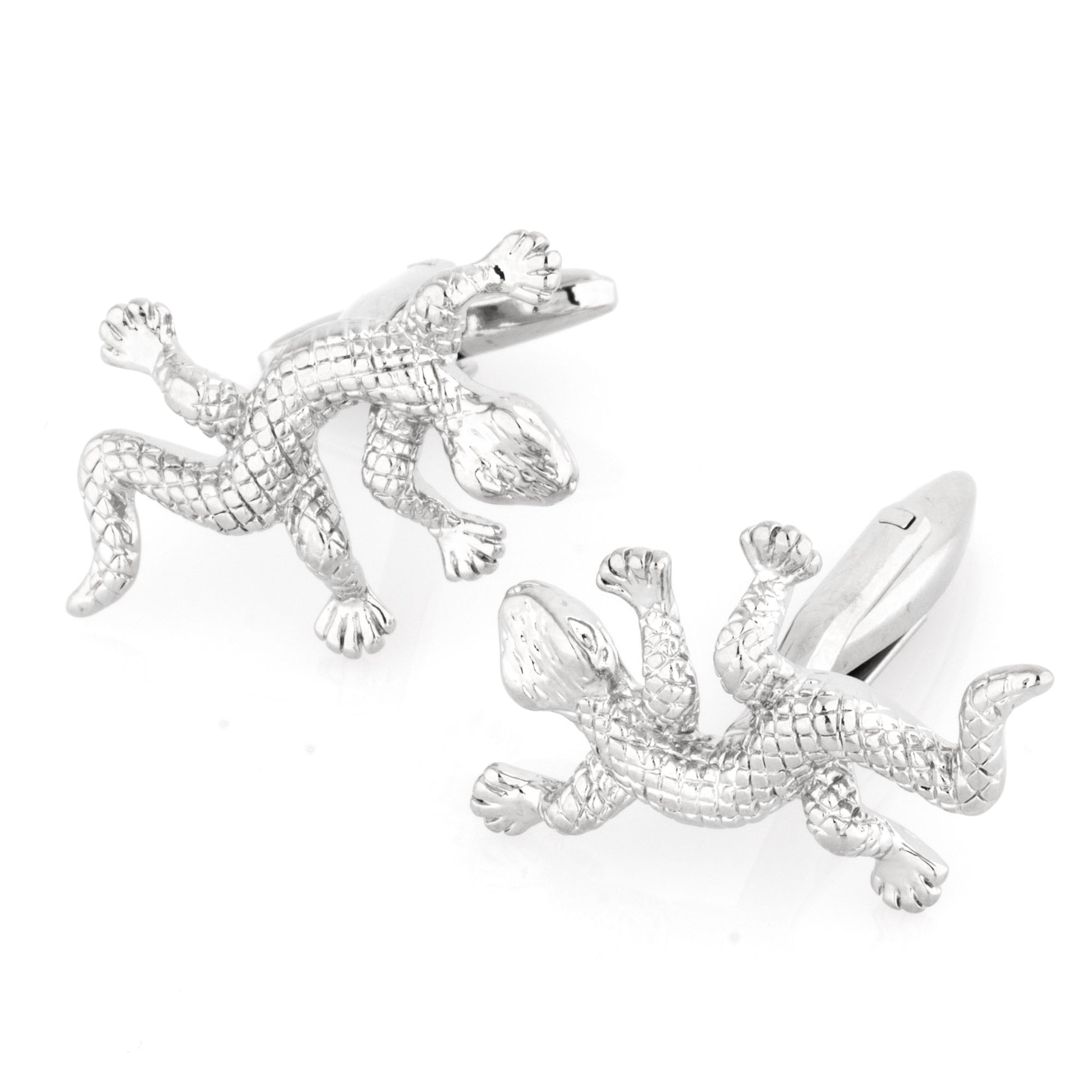 Silver Gecko Lizard Cufflinks