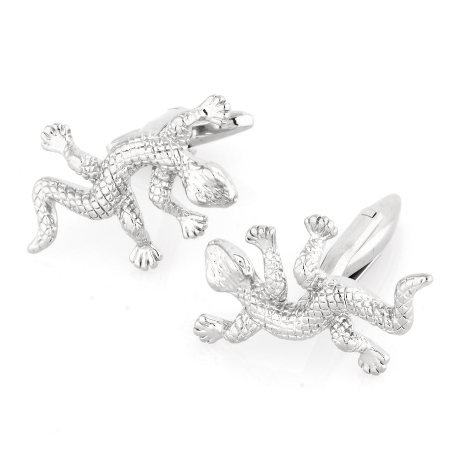 Silver Gecko Lizard Cufflinks