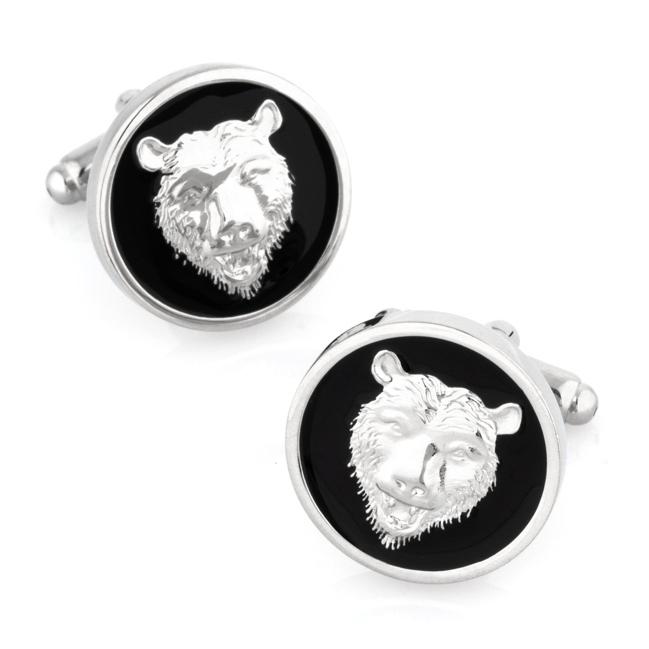 Bear Black Enamel Cufflinks Novelty Cufflinks Clinks Australia Bear Black Enamel Cufflinks 