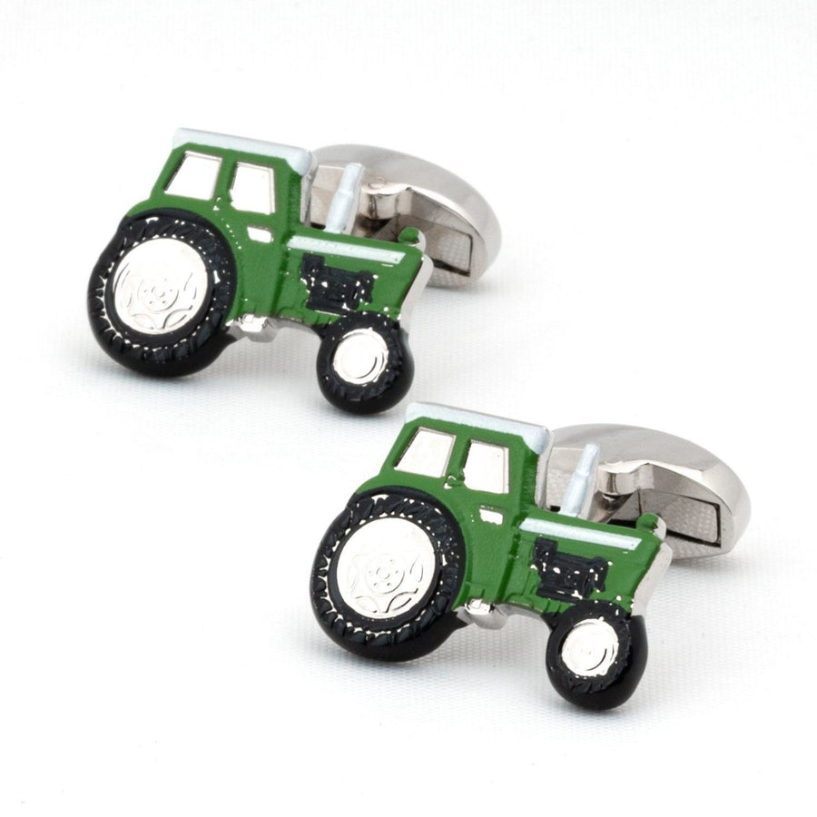 Green Farm Tractor Cufflinks