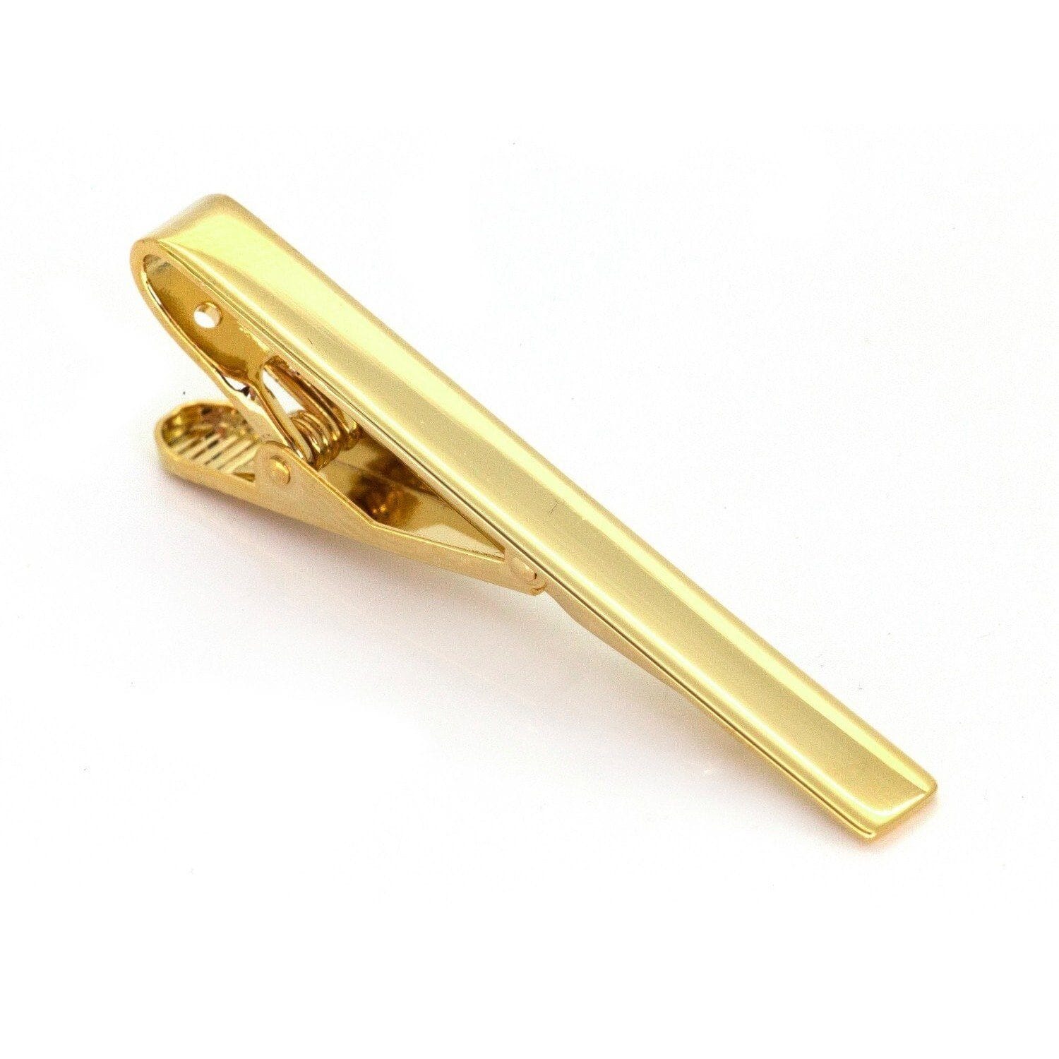 Shiny Gold Square Cufflinks & Tie Clip Set Gift Set Clinks Australia 