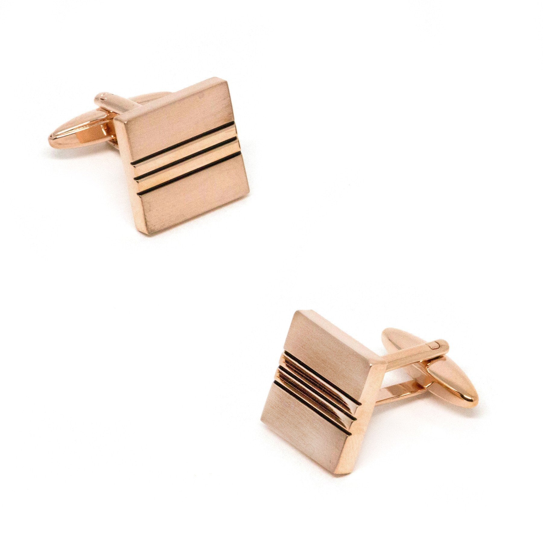 Classic Rose Gold with Black Lines Cufflinks