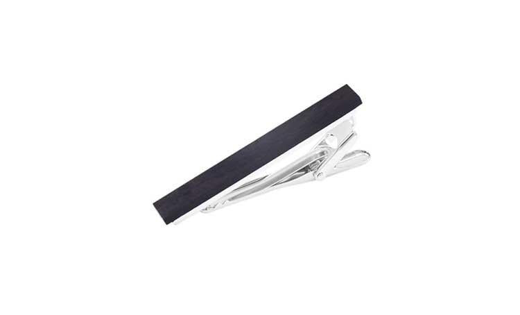 Black Wood Small Tie Clip