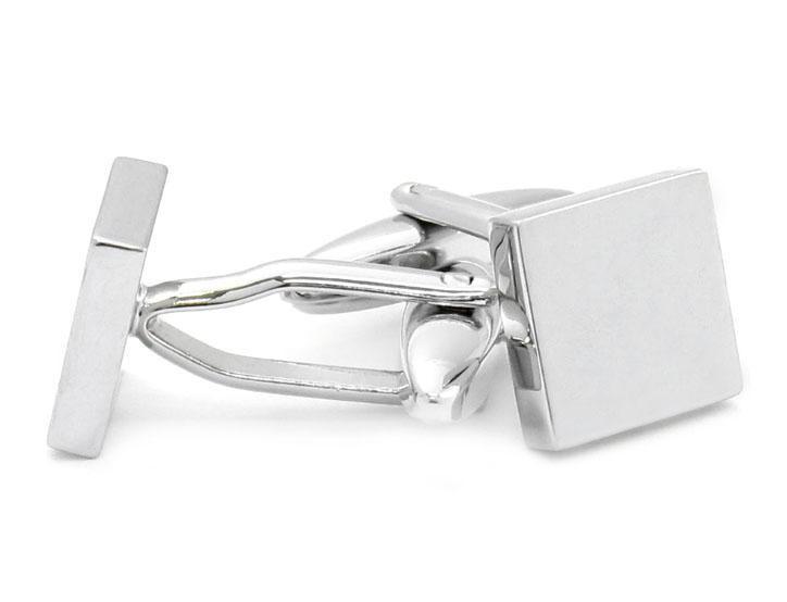 Small Silver Square Engravable Cufflinks