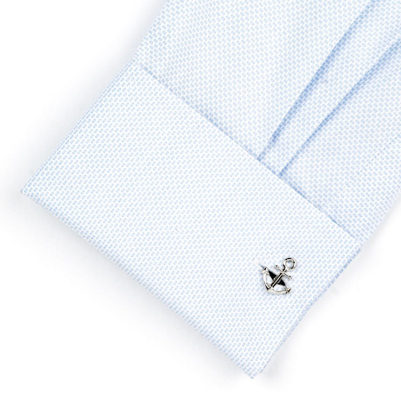 Shiny Silver Ship Anchor Cufflinks Novelty Cufflinks Clinks Australia 