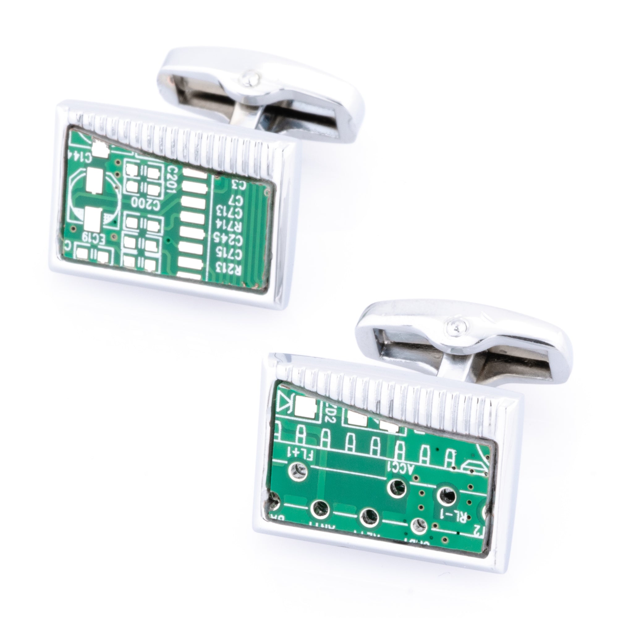Upcycled Rectangular Circuit Board Cufflinks