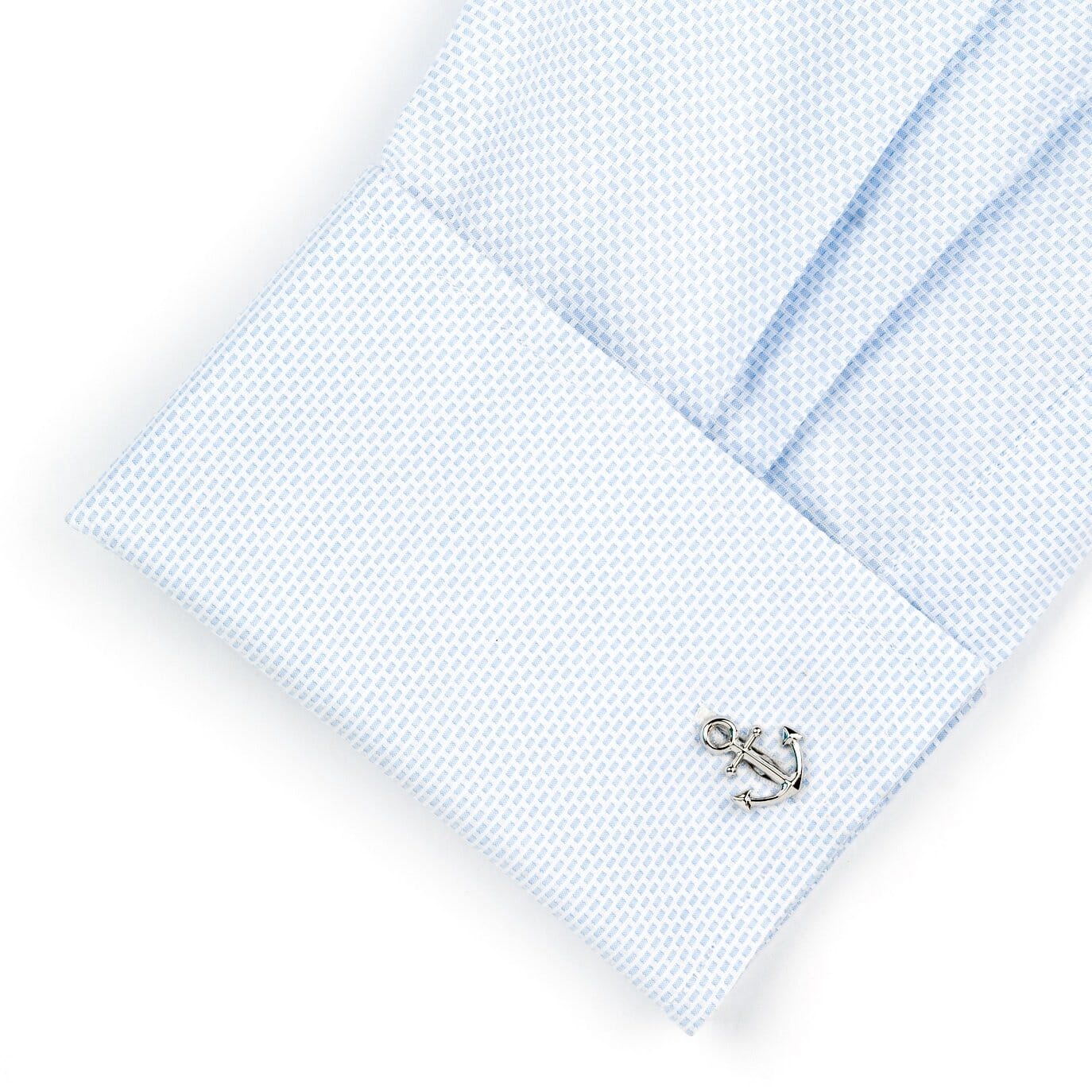 Shiny Silver Ship Anchor Cufflinks Novelty Cufflinks Clinks Australia 