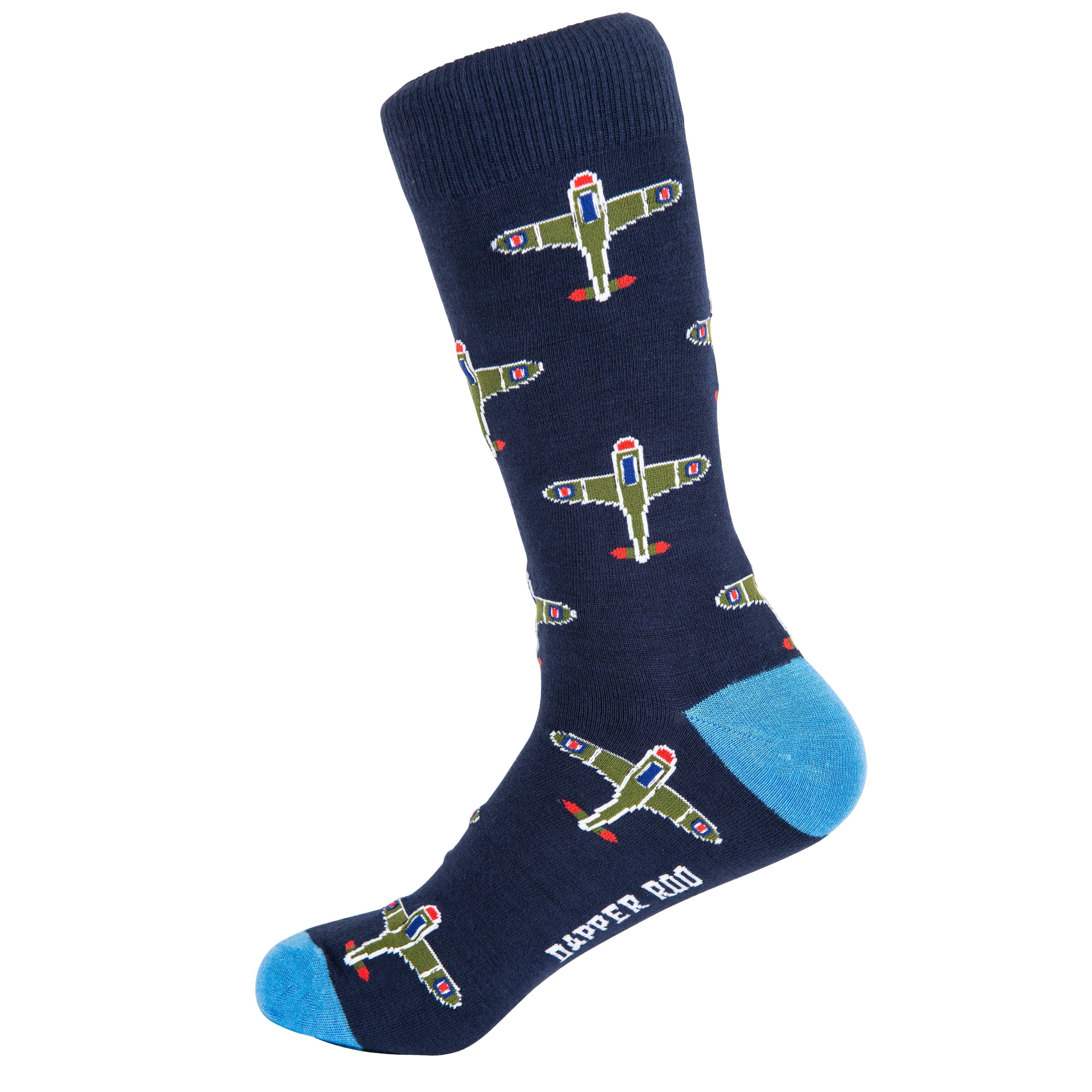 Supermarine Spitfire Plane Bamboo Socks by Dapper Roo Socks Dapper Roo 