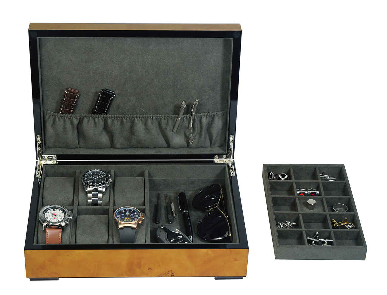 Worl Map , Burl Wooden Watch Box + Jewellery, 6 Watch Box, Cufflink Watch Box + Jewellery, Cuffed Watch Box, Clinks Australia Watch Box + Jewellery, Burl Watch Boxes on Cuffed, Australia Watch Box, Watch + Jewellery Storage Box, Cufflink Watch Display Box, Burl Watch Box, Wooden Watch Box, Burl, Watch Boxes + jewellery, CB5060, Clinks Australia