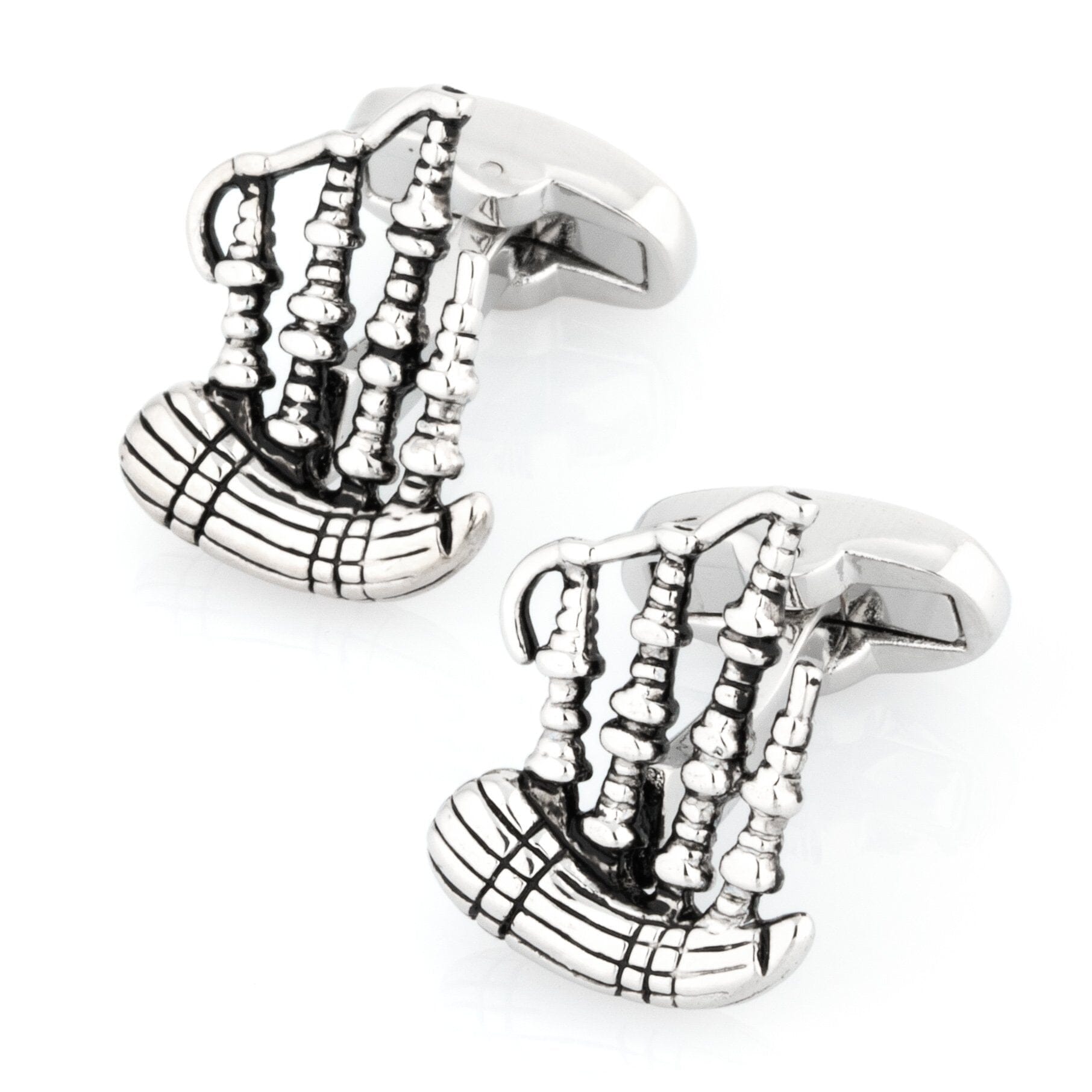 Scottish Bagpipe Cufflinks Silver Novelty Cufflinks Clinks Australia 