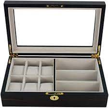 Ebony Wooden Watch Box, 6 Watch Box, 3 Sunglasses, Cuffed Watch Box, Clinks Australia Watch Box, Ebony Watch Boxes on Cuffed, Australia Watch Box, Watch Storage Box, Watch Display Box, 6 Slots Watch Box + 3 Sunglasses, Watch Boxes for 6 , Ebony Watch Box, Wooden Watch Box, Ebony, CB5065, Clinks Australia