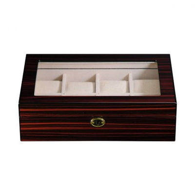 Ebony Wooden Watch Box, 8 Watch Box, Cuffed Watch Box, Clinks Australia Watch Box, Ebony Watch Boxes on Cuffed, Australia Watch Box, Watch Storage Box, Watch Display Box, 8 Slots Watch Box, Watch Boxes for 8 , Ebony Watch Box, Wooden Watch Box, Ebony, CB5059, Clinks Australia
