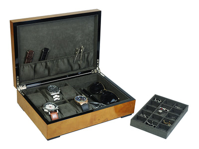 Worl Map , Burl Wooden Watch Box + Jewellery, 6 Watch Box, Cufflink Watch Box + Jewellery, Cuffed Watch Box, Clinks Australia Watch Box + Jewellery, Burl Watch Boxes on Cuffed, Australia Watch Box, Watch + Jewellery Storage Box, Cufflink Watch Display Box, Burl Watch Box, Wooden Watch Box, Burl, Watch Boxes + jewellery, CB5060, Clinks Australia