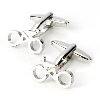 Styled Racing Bicycle with Cyclist Cufflinks